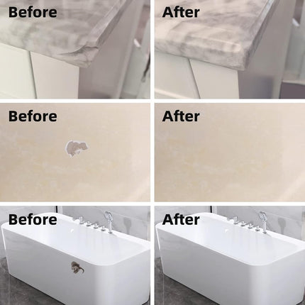 Globalcom Tile and Granite/Marble Repair Kit, Porcelain Stone and Quartz Countertops Repair Kit for Chips Dents Cracks Holes Scratch, Fix Chipped Edges Corners, Reattaches Missing Pieces