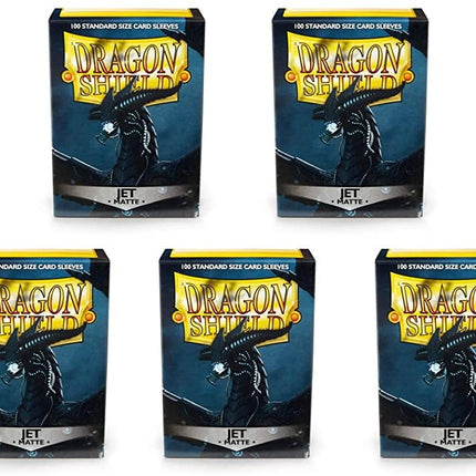 Dragon Shield 5 Packs Matte Jet Standard Size 100 ct Card Sleeves Value Bundle!