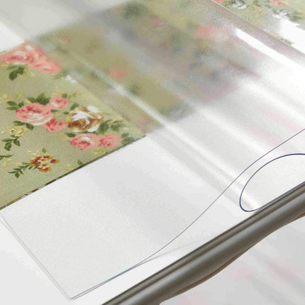 NECAUX Custom 42 x 120 Inch Frosted Table Cover Protector, 1.5mm Thick Wood Grain Transparent Table Pad Non-Slip Tablecloth Plastic Protective Pad for Dining Room Table Conference Table Meeting Table