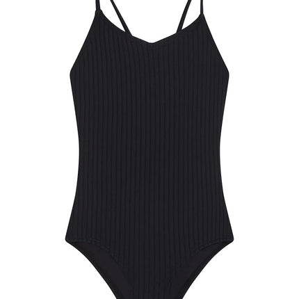 Maillot de bain 1 pièce Kanu Surf Hurricane Beach Sport UPF 50+ pour filles, noir uni, taille 12