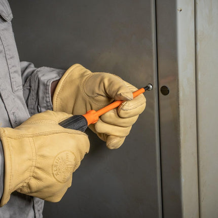 Klein Tools Insulated Screwdriver, 1/4-Inch Cabinet Tip, 6-Inch Shank