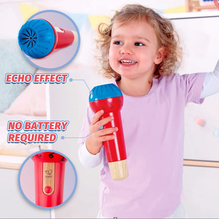 Hape Mighty Echo Microphone | Battery-Free Voice Amplifying Microphone Toy for Kids 1 and Up (Package may vary)