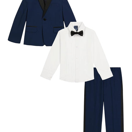 Nautica Boys' 4-Piece Tuxedo Set with Dress Shirt, Bow Tie, Jacket, and Pants, Blue Tuxedo, 4