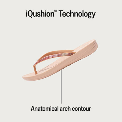 FitFlop DG5137-080 IQUSHION Ombre Sparkle CHANCLAS Beige US10