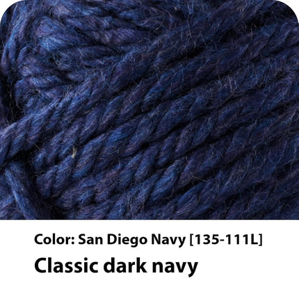 Lion Brand Yarn Hometown Yarn, Bulky Yarn, Yarn for Knitting and Crocheting, 3-Pack, San Diego Navy