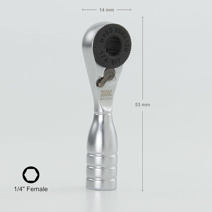 711L Mini Ratchet Wrench - World's Smallest 1/4 Inch Ratchet Wrench For Tight Spaces- Connect to Any Hex Head Extentions to Meet Your Needs