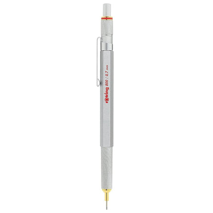 rOtring 800 Mechanical Pencil, 0.7 mm, Silver Metal Barrel
