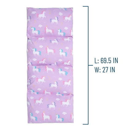 Transat de sol Wildkin pour enfants – Léger et facile à transporter, idéal pour les soirées pyjama et la sieste, oreiller non inclus – Licornes