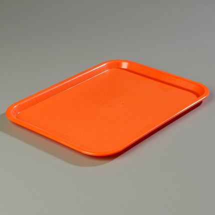 Bandeja de cafetería Carlisle FoodService Products Cafe Fast Food con superficie estampada para cafeterías, comida rápida y comedores, plástico, 16.31 x 12.06 x 0.7 pulgadas, naranja, (paquete de 24)