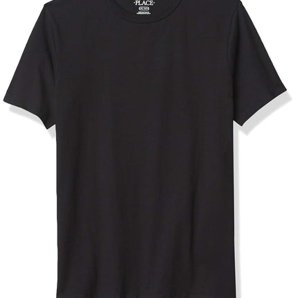 The Children's Place Boys' Basic Short Sleeve Tee, Black Single, X-Small