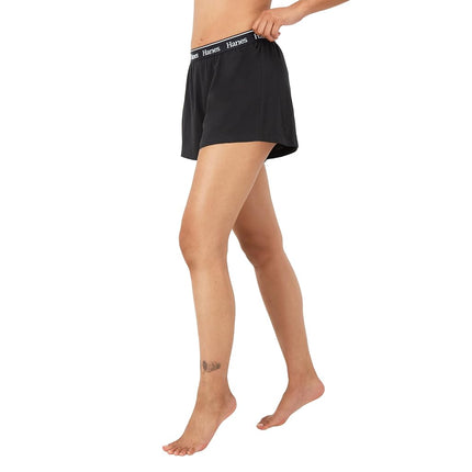 Hanes Women's Originals Sleep, Pajama Shorts, 2-Pack Bottom, Marbled Grey/Black, M (Pack of 2)