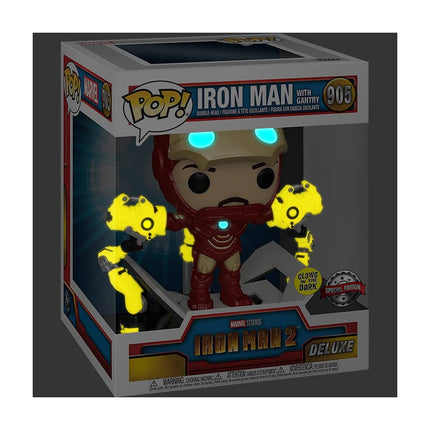 MARVEL COMICS POP IRON MAN 2 IRON MAN MKIV W/GANTRY PX GID DLX VIN FIG