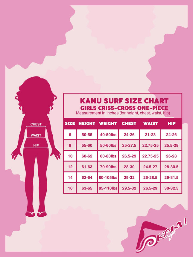 Kanu Surf Girls' Reese UPF 50 Beach Sport Criss-Cross One Piece Swimsuit, Reese Purple, 12