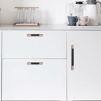 POVEFONK 10 Pack 6-5/16 inch(160mm) Black and Champagne Copper Kitchen Cabinet Handles Knurled Cabinet Pulls Black Drawer Pulls Kitchen Cabinet Hardware Kitchen Handles Drawer Pulls