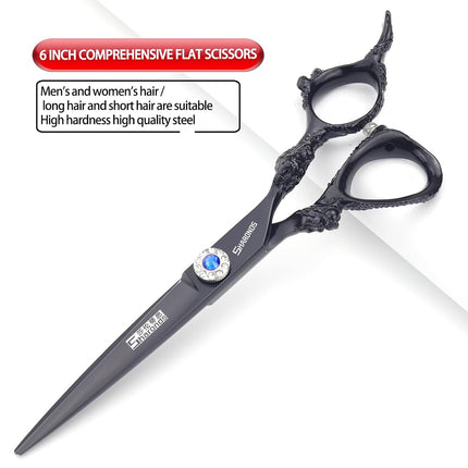 6/7 inch Hairdressing Scissors Set Barber Shop Hair Beauty Shears Styling Tools (6-inch flat)