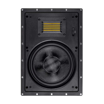 Monoprice 116334 Amber in-Wall Speakers 8-inch 2-Way Carbon Fiber with Ribbon Tweeter (Pair)