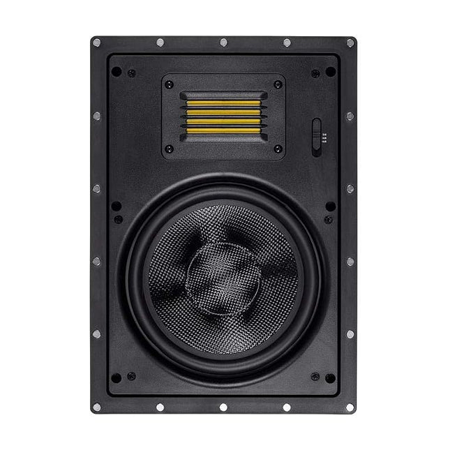 Monoprice 116334 Amber in-Wall Speakers 8-inch 2-Way Carbon Fiber with Ribbon Tweeter (Pair)