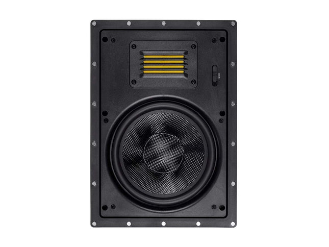 Altavoces de pared Monoprice 116334 Amber de 8 pulgadas, 2 vías, fibra de carbono con tweeter de cinta (par)