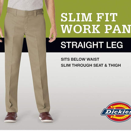 Dickies Men's Flex Work Pant Slim Straight Fit, Charcoal, 32W x 34L
