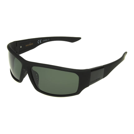 Dockers Men's Gavin Sunglasses Polarized Wrap, Bla