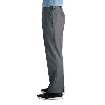 Haggar Men's Cool 18 Hidden Comfort Waist Plain Front Pant,Graphite,38x30