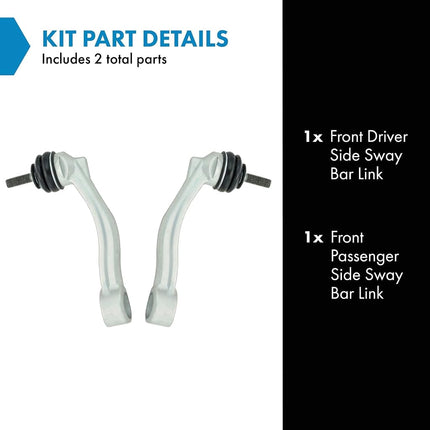 TRQ Front Stabilizer Sway Bar End Link Pair Set of 2 for Jaguar S Type X Vanden Plas