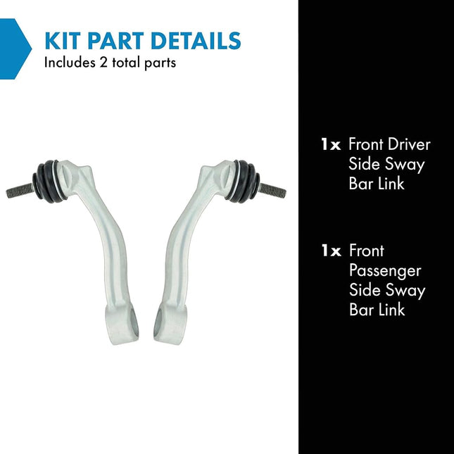 TRQ Front Stabilizer Sway Bar End Link Pair Set of 2 for Jaguar S Type X Vanden Plas
