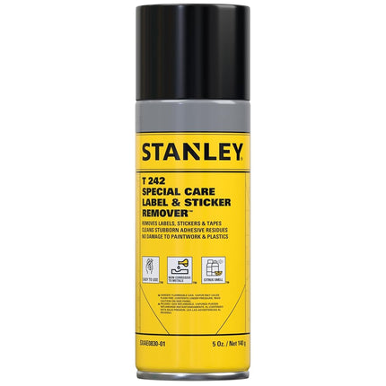 STANLEY T242 Dissolvant d'étiquettes et d'autocollants - Nettoyant adhésif de qualité automobile - Élimine en toute sécurité les résidus d'adhésif sur les surfaces automobiles - 5 oz - 1 pièce