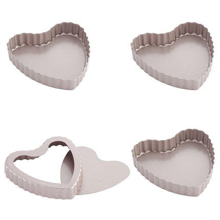 CHEFMADE Mini Tart Pan Set, 4-Inch 4Pcs with Remov