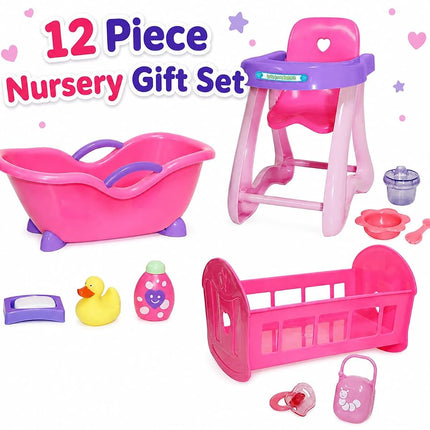 JC TOYS - Accessories Accessories for dolls, Color Set 3pcs - Pink, 33 cm (81453)