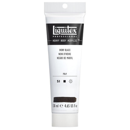 Peinture Acrylique Professionnelle Corps Épais Liquitex 1047244, Tube de 138 ml, Noir Ivoire