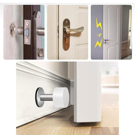 THYBDB Door Stoppers Wall Protector, 2pcs Wall Protectors from Door Knobs, Rubber Door Stop with Self Strong Adhesive, Door Bumpers for Home & Office Use（White Door Stopper）