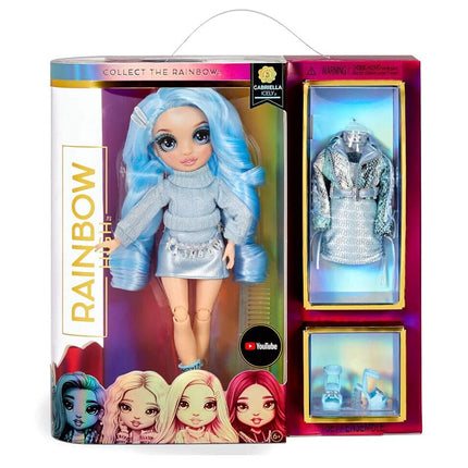 Rainbow High Poupée mannequin de collection pour enfants avec 2 tenues interchangeables et accessoires de poupée - Cadeau pour les enfants de 6 à 12 ans, Gabrielle Ice (bleu clair)