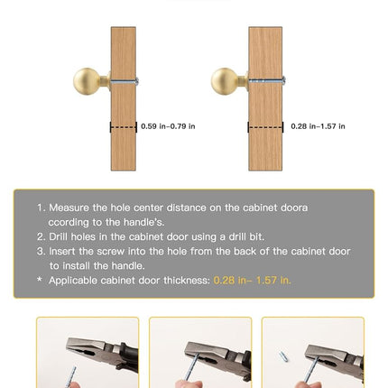 BEILEIOU Brushed Gold Cabinet Knobs Classic Vintage Retro Drawer Knobs Kitchen Cupboard Bathroom Dresser Cabinet Hardware Handles Zinc Alloy (2, Brushed Gold, Knob)