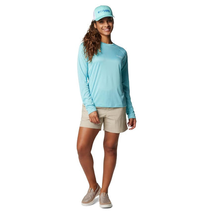 Columbia womens Tidal Tee Ii Long Sleeve, Clear Blue/White Logo, XXL