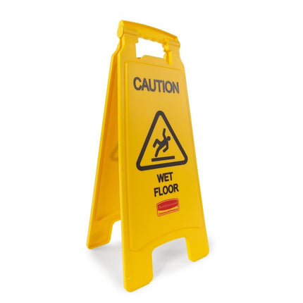 Rubbermaid Commercial 26 Inch"Caution Wet Floor" Sign, 2-Sided, Yellow (FG611277YEL) (6-Pack)