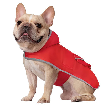 HDE Reversible Dog Raincoat Hooded Slicker Poncho Rain Coat Jacket for Small Medium Large Dogs Buffalo Plaid Red - S