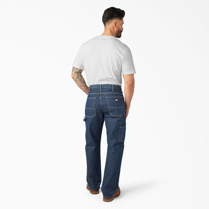 Dickies, Hombre, Jeans utilitarios de mezclilla relajados, Azul índigo enjuagado, 32W / 34L