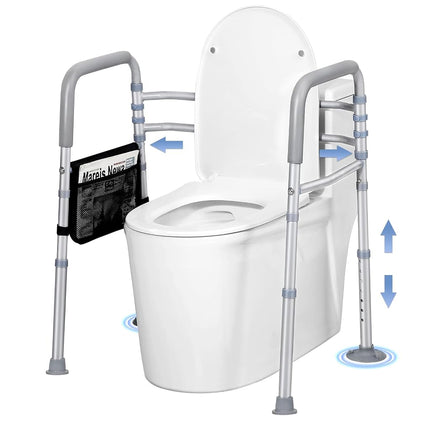 AZETIO Width & Height Adjustable Toilet Safety Rai