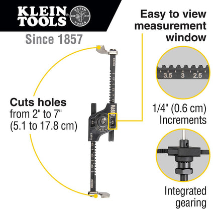 Klein Tools 53701 Hole Saw Replacement Pilot Bit, Blades and Hex Keys, use with Cat. No. 53710 for Smooth and Precise 2 to 7-Inch Cuts