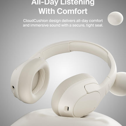 Belkin SoundForm Isolate Bluetooth Over-Ear Headphones - Hybrid Active Noise Cancelling Headphones - Wireless w/ 60H Playtime, Fast Charging & CloudCushion Ear Cups for Travel, Home, or Office - Sand