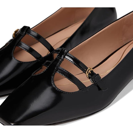 Cole Haan Women's Brigid Tstrap Ballet Flat, Black Leather, 7.5 UK