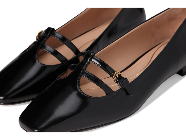 Ballerines Cole Haan Brigid Tstrap pour Femme, Cuir Noir, 7.5 UK