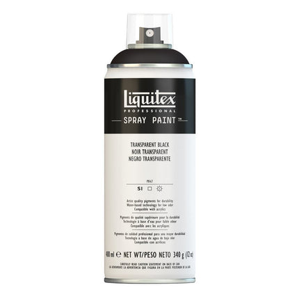 Liquitex Professional Spray Paint, 12-oz (400ml), Transparent Black