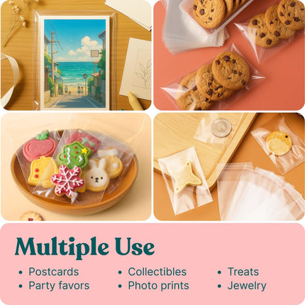 Pack It Chic - 11” X 14” Self Sealing Cellophane Bags (200 Pack) - Resealable Adhesive Clear Bags for Gifts, 11X14 Photos, Prints, Envelopes, Documents