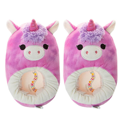 Squishmallows Slippers Plush Lightweight Warm Comfort Soft Aline Slipper House Shoes for Kids and Adults (sizes 11-1 Little Kid / 2-5 Big Kid / 5-10 Adult), Lola the Unicorn, 7-8 Women/5.5-6.5 Men