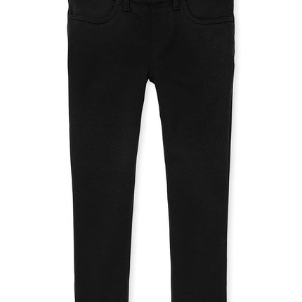 The Children's Place Jegging en maille Ponte à enfiler pour fille, noir uni, 14 Plus