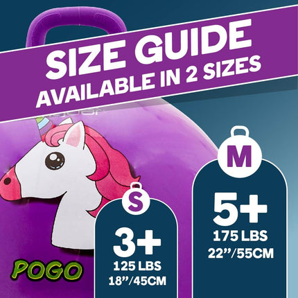 Flybar Hopper Ball for Kids, Inflatable Bouncy Ride-On Ball w/Handle for Indoor & Outdoor Active Play, Includes Pump, Jump Toy for Boys & Girls, Supports Up to 165 lbs, Ages 3+, 18-Inch, Small