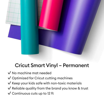 Cricut Smart Vinyl - Permanent, Sampler, 9.5 in x 24 in Bulk (6), for Decals, Journals, Labels, Scrapbook, Water Bottle