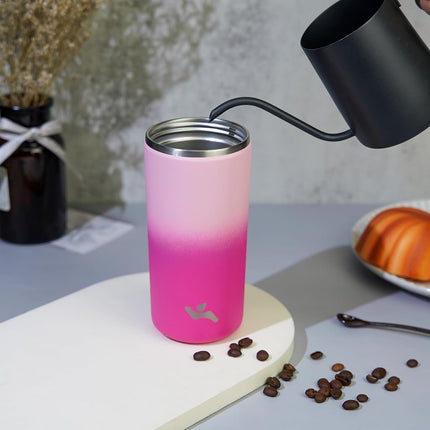 Konokyo Tumbler with Lid, 12 oz Travel Coffee Mug Double Wall Vacuum Stainless Steel Thermal Metal Cup Insulated Water Bottle,Cherry